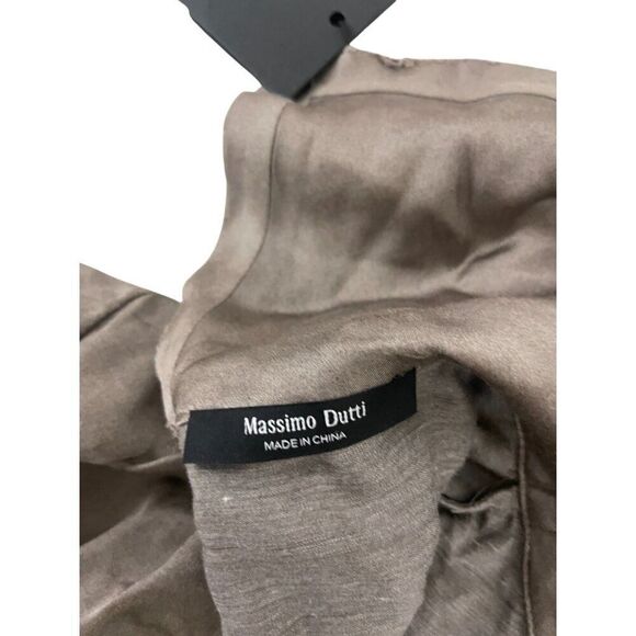 Massimo Dutti Womens Top Size S Gray Long Sleeve Drape Neck Blouse 5105/805 NWOT - Picture 5 of 9